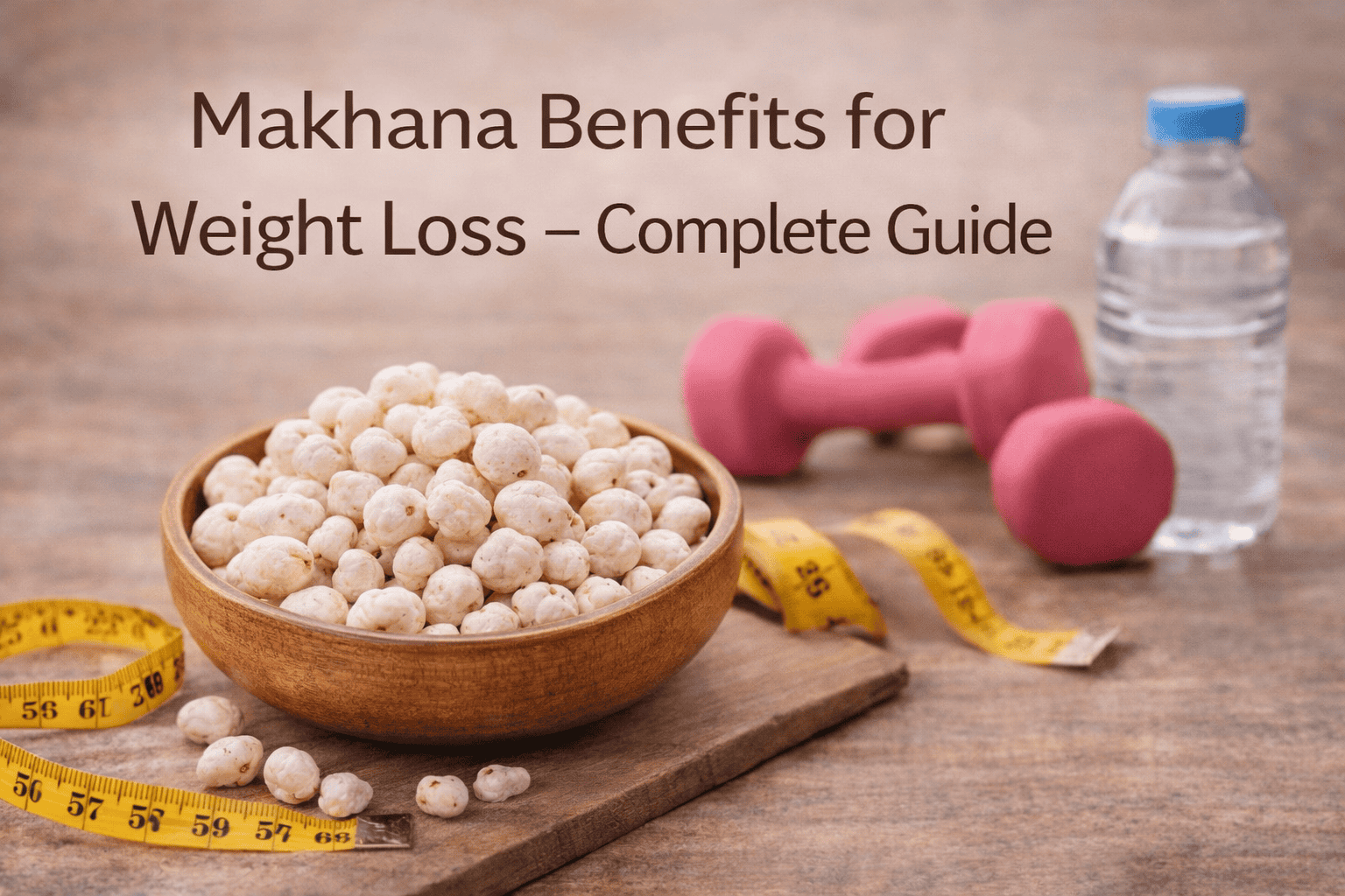 bowl of roasted makhana fox nuts healthy low calorie snack for weight loss diet