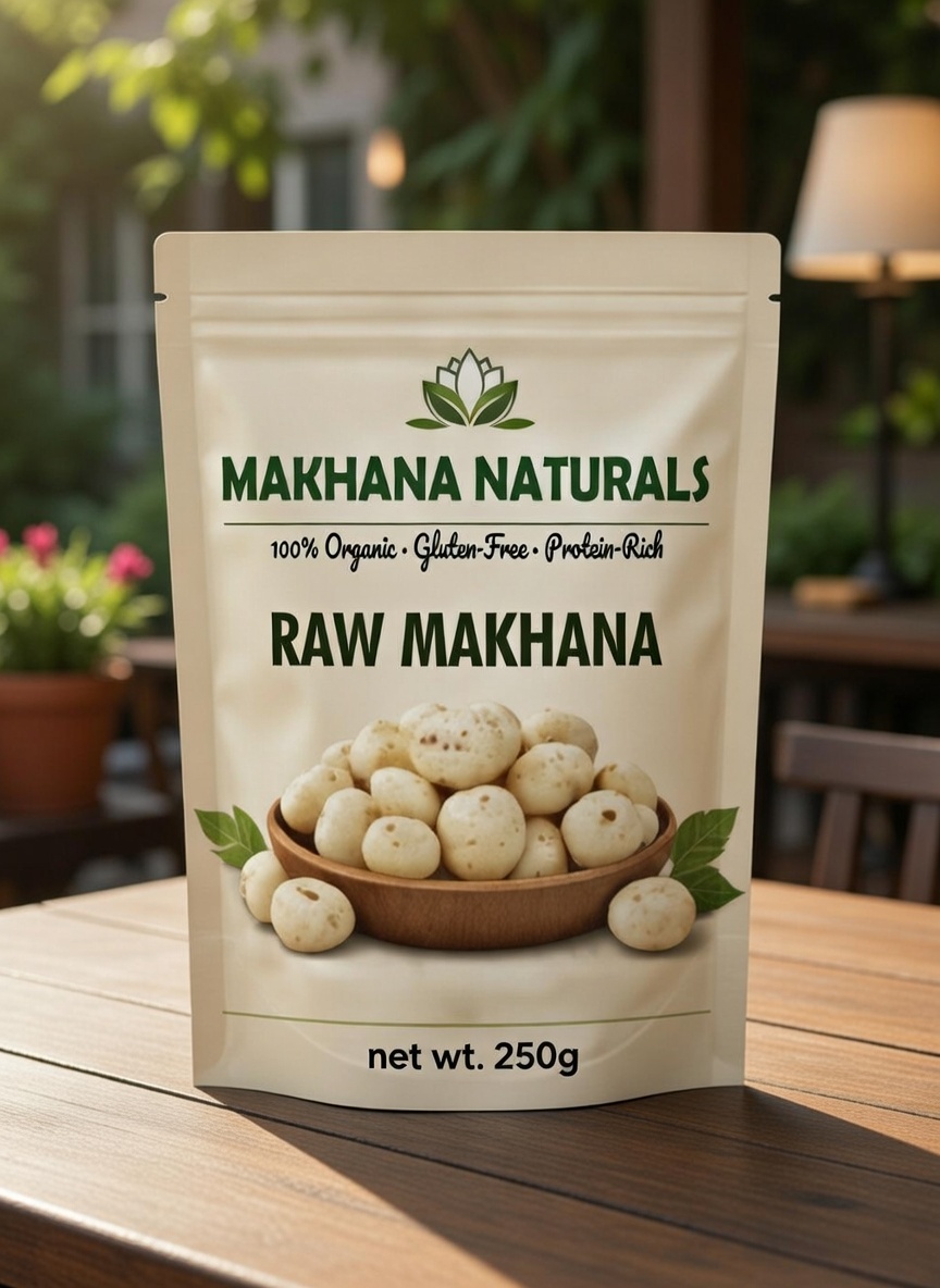 Natural raw makhana lotus seeds 250g healthy snack pack