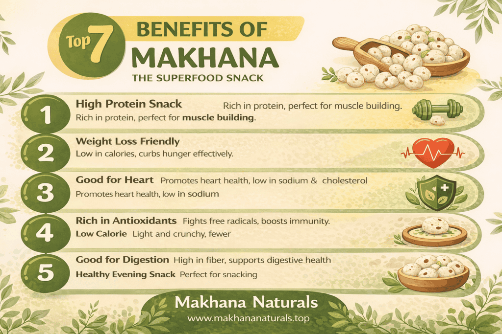 Top 7 Benefits of Makhana Infographic